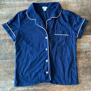 Women’s J Crew SS Pajama Shirt - Navy, Size S